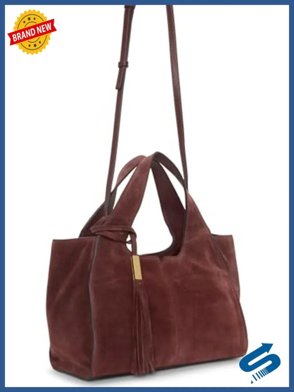 Leather Satchel Handbag with Zipper Closure, Shoulder Strap